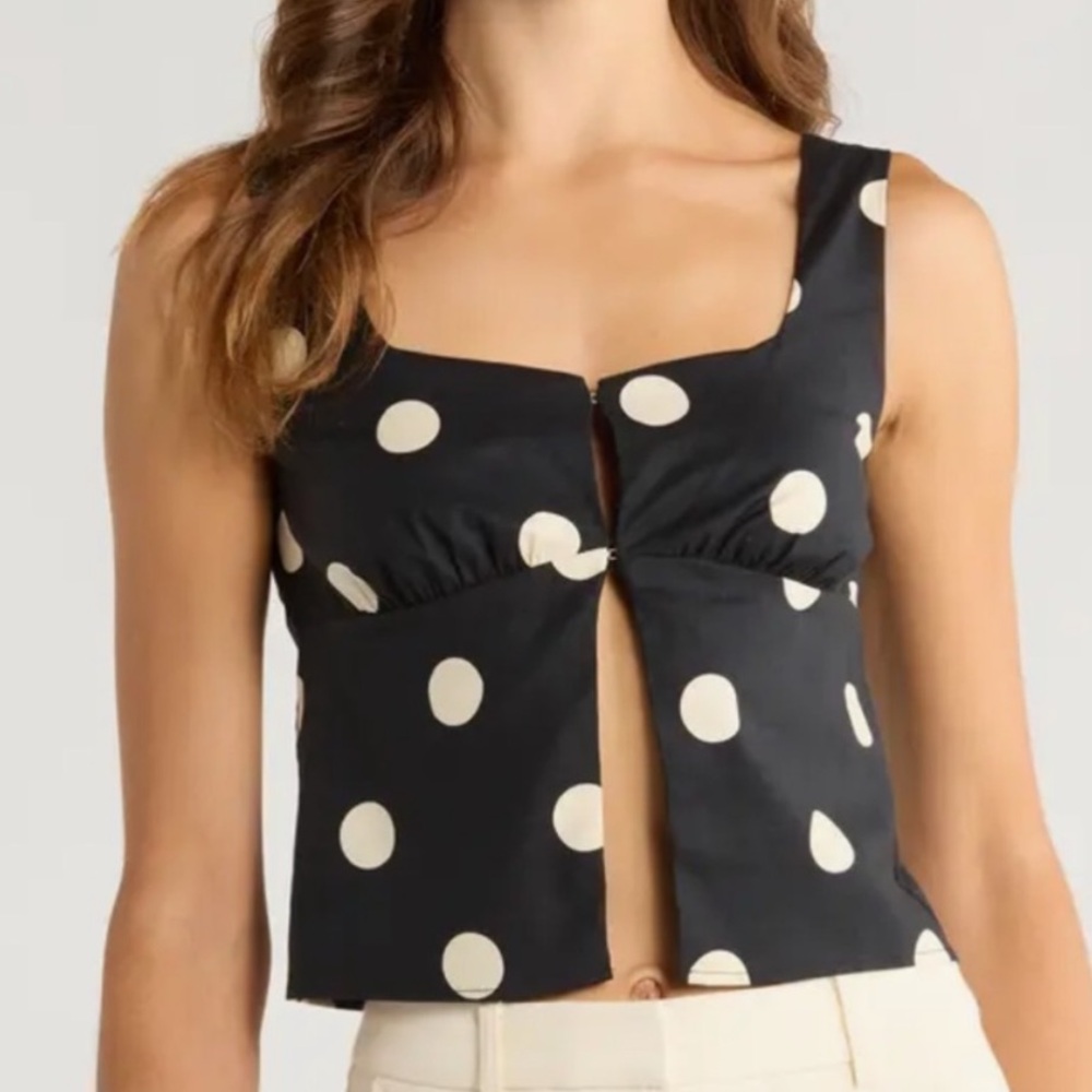 Reformation Jianna Polka Dot Top